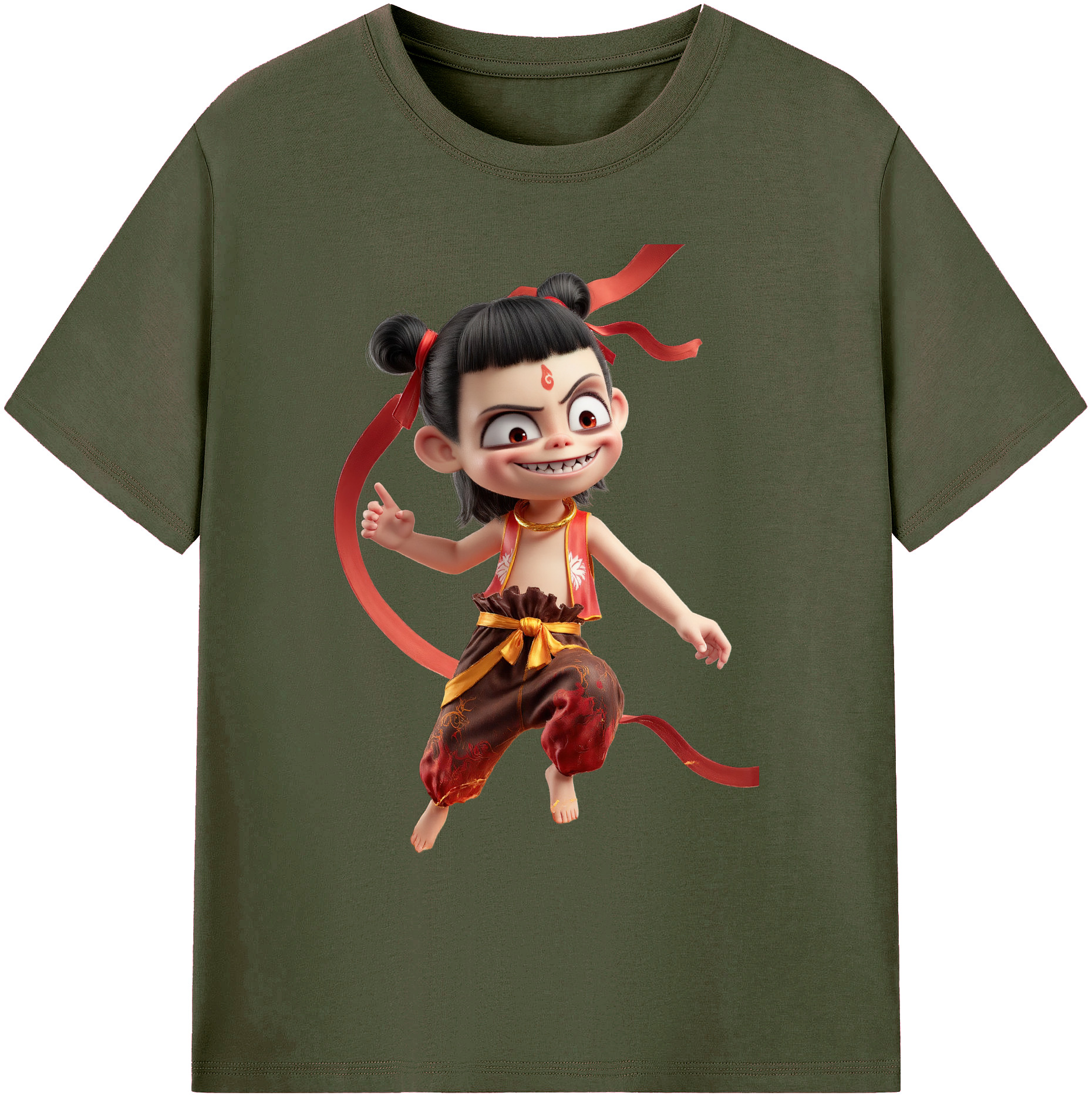 （画像用） Ne Zha 2 ナタ 魔童の大暴れ 綿100％ メンズ半袖Tシャツ｜肌触りやわらか＆通気性